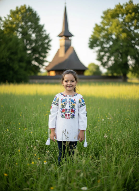 Ie pentru fete cu model floral - Kids Magazin