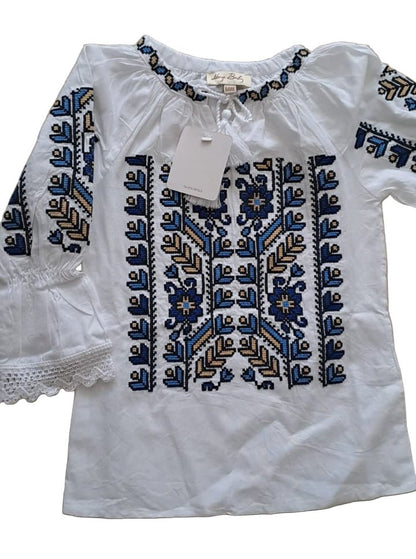 Ie pentru fete cu model floral albastru - Kids Magazin