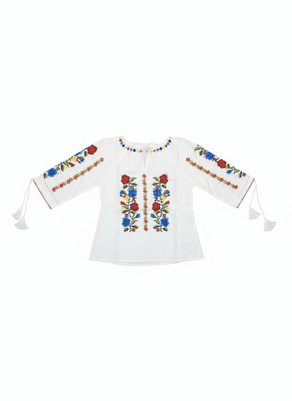 Ie pentru fete cu model floral - Trandafiri tricolor - Kids Magazin