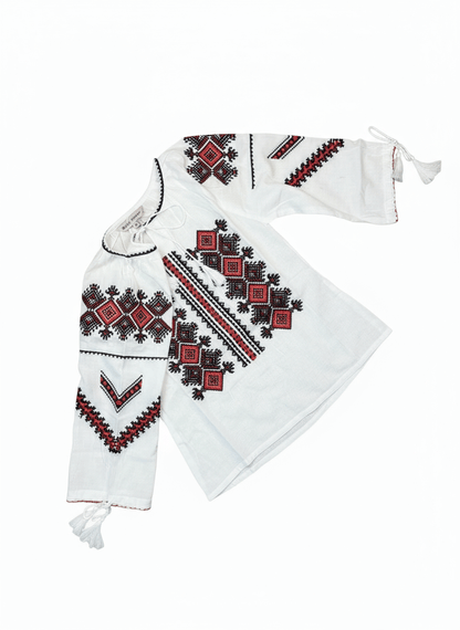 Ie pentru fete cu model geometric rosu - Kids Magazin