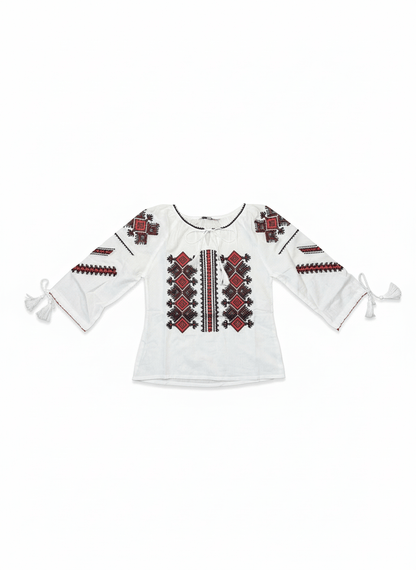 Ie pentru fete cu model geometric rosu - Kids Magazin