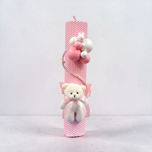 Lumânare roz Ursulet Cu Balonase - Kids Magazin