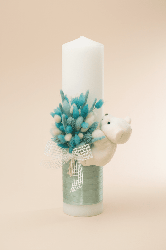 Lumânare Ursuleț și Flori Turqaz - Kids Magazin
