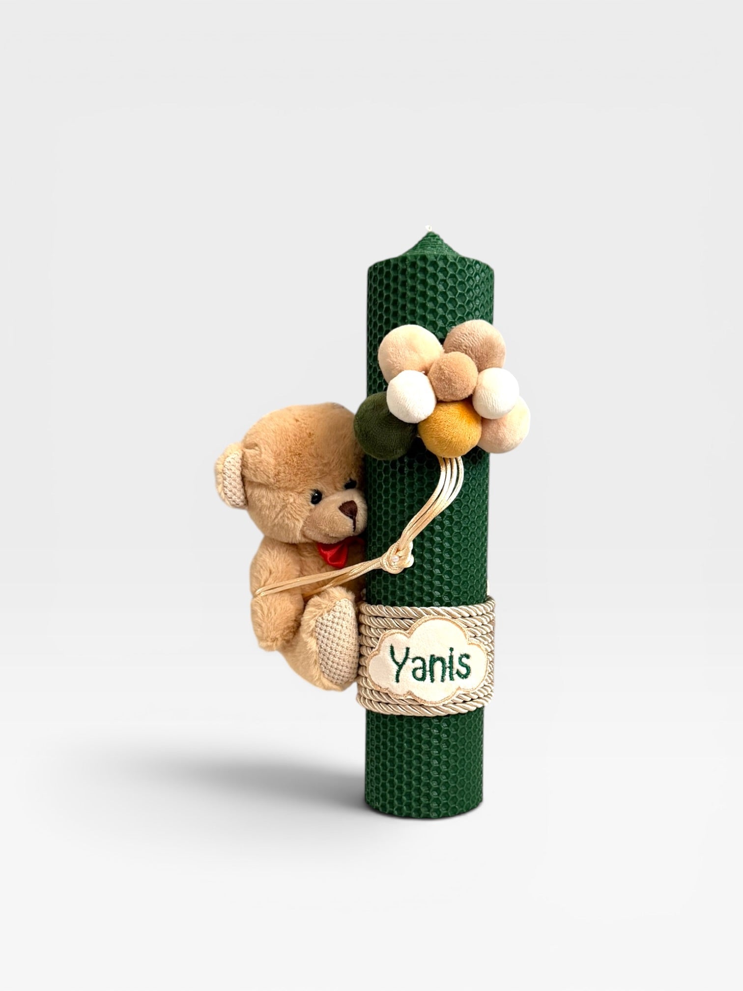 Lumânare Verde cu Ursulet crem cu Baloane - Kids Magazin