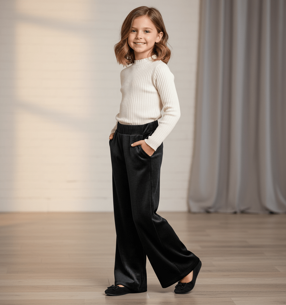 Pantaloni drepți din catifea - Kids Magazin