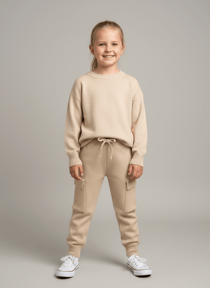 Pantaloni tricotați crem - Kids Magazin