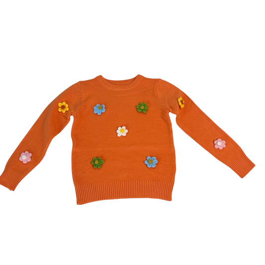 Pulover Flowers Orange - Kids Magazin