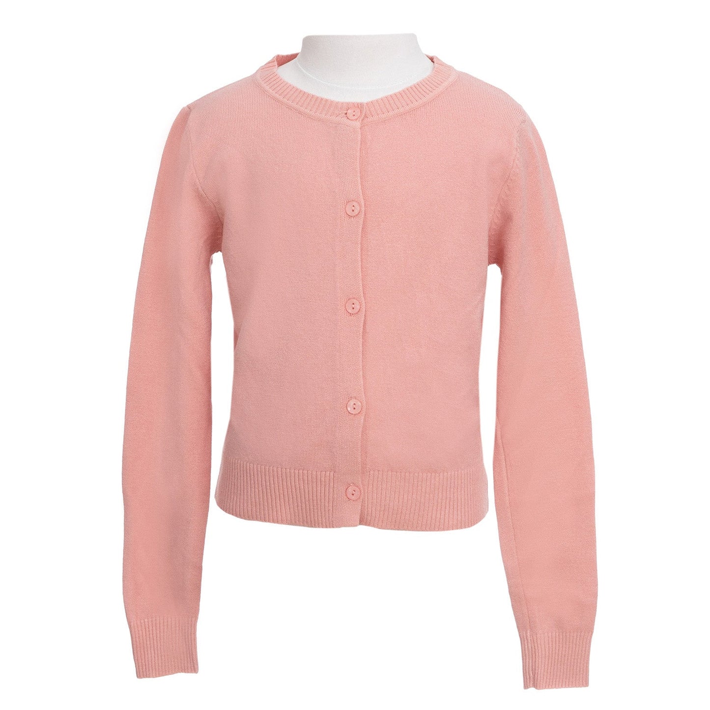 Pulover roz cu nasturi - Kids Magazin