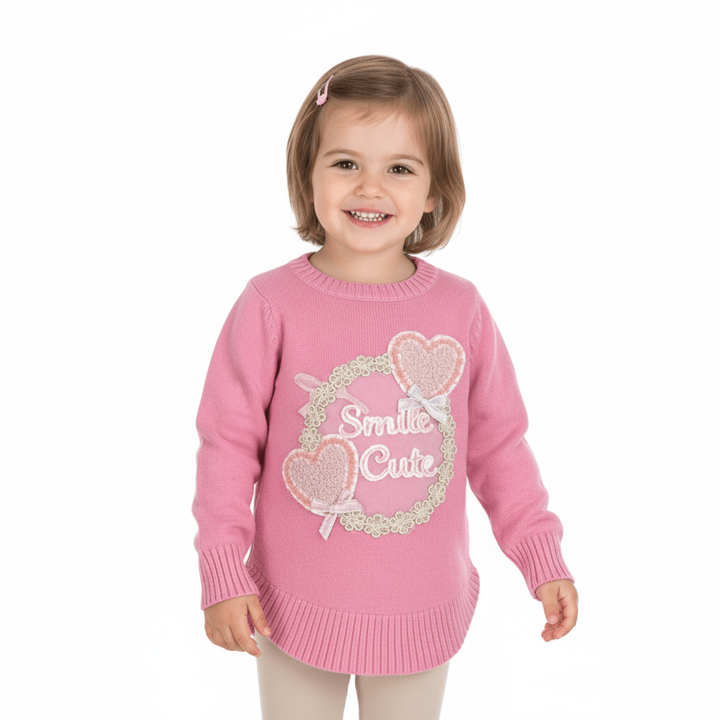 Pulover Sweet Cute din tricot fin - Kids Magazin