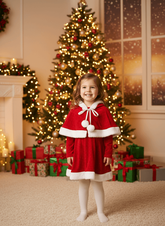 Rochie Craciunita cu capa - Kids Magazin