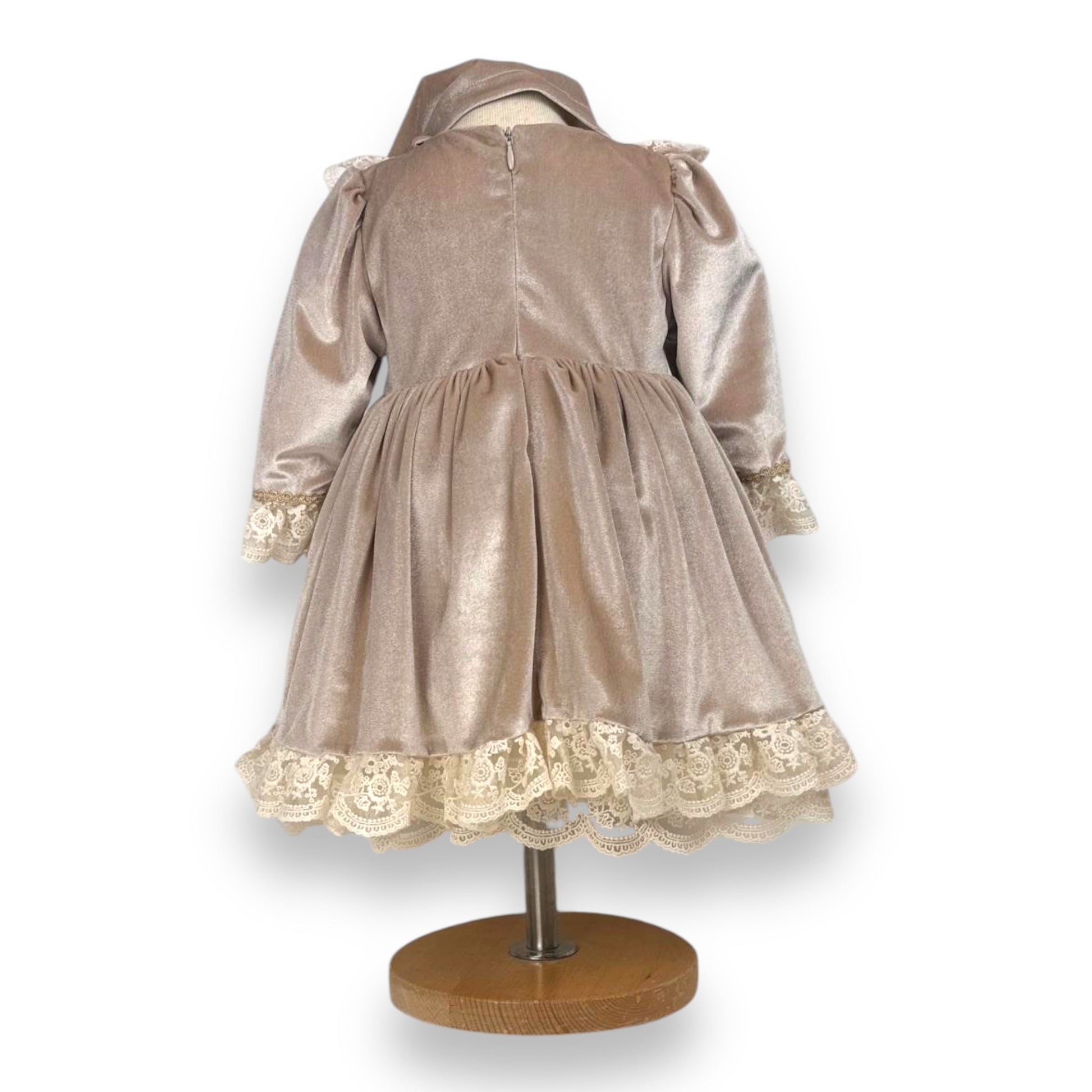 Rochie eleganta potrivită pentru botez Vintage Roz Puda - Kids Magazin