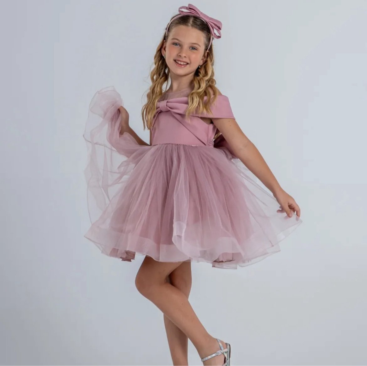 Rochie eleganta roz pudră - Kids Magazin