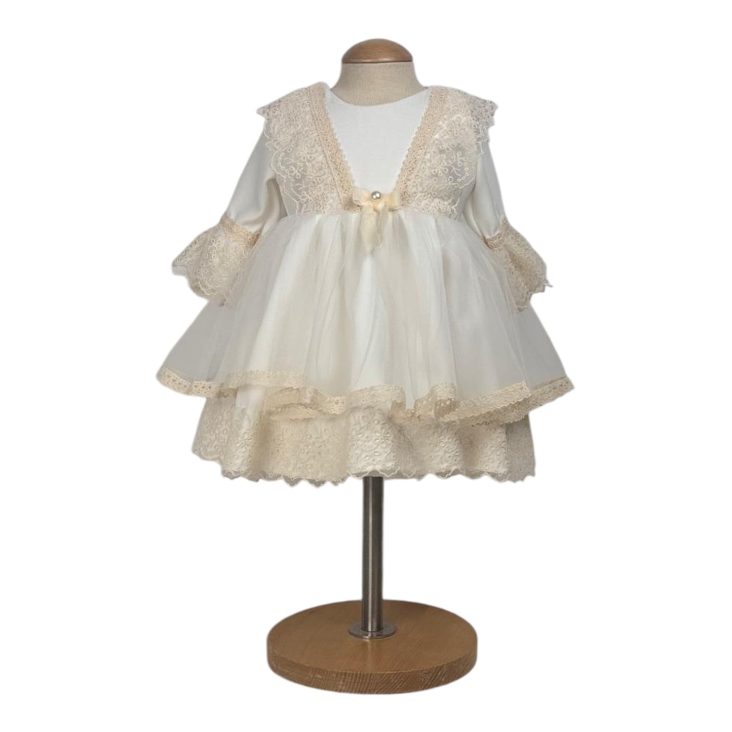 Rochie ivory potrivită pentru botez - Kids Magazin