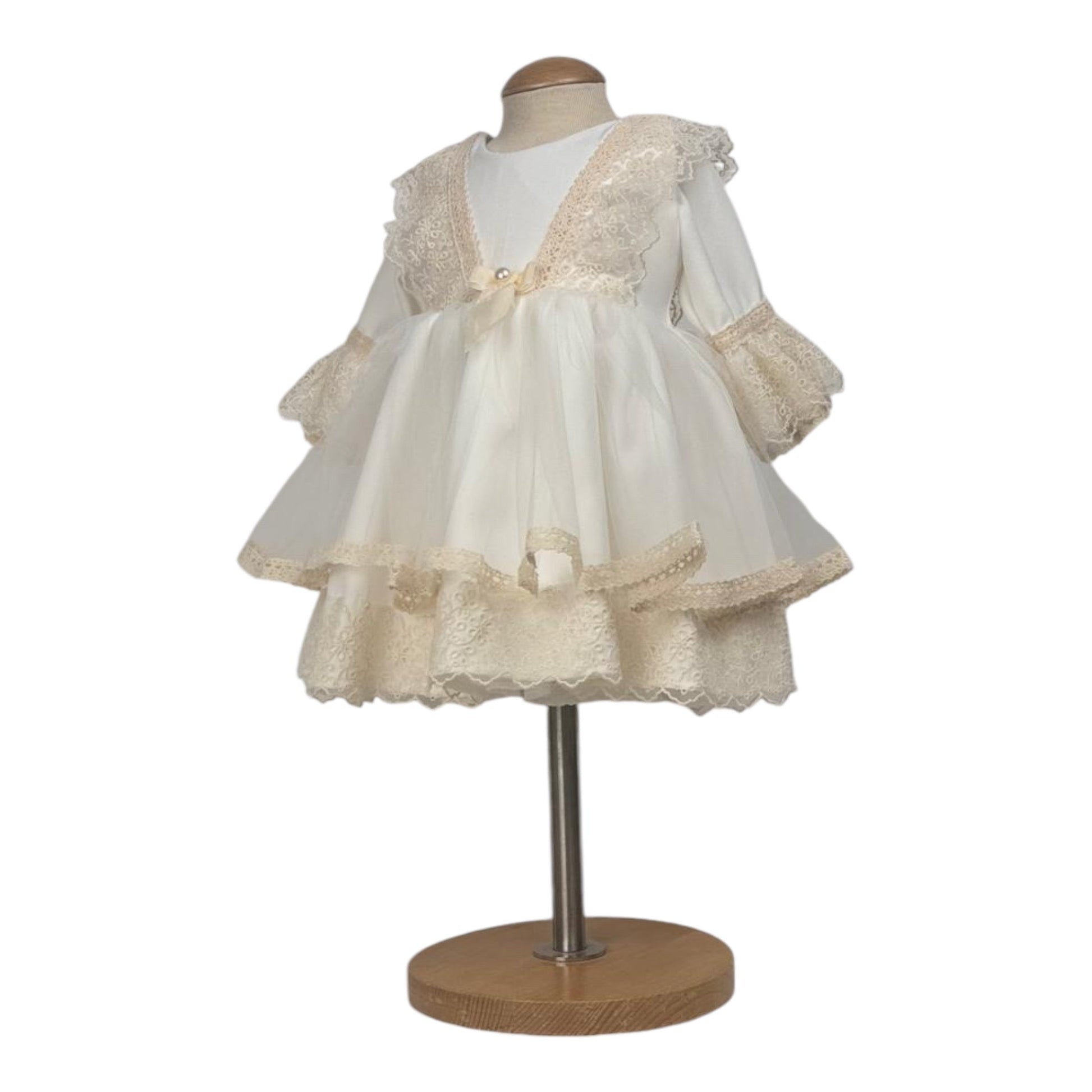 Rochie ivory potrivită pentru botez - Kids Magazin