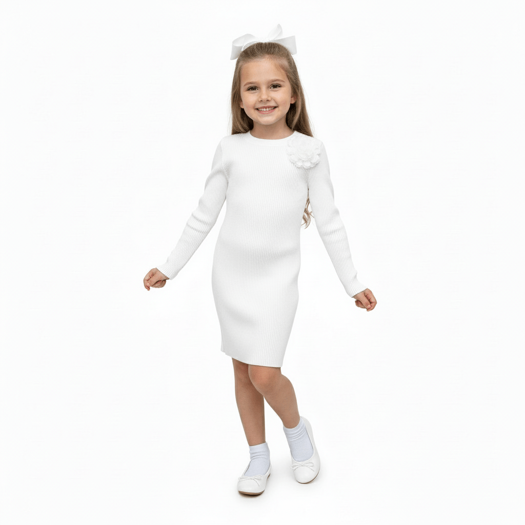 Rochie scurtă din tricot - Kids Magazin