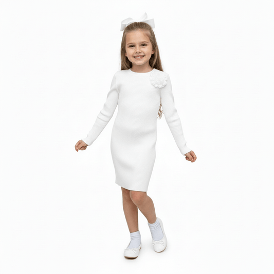 Rochie scurtă din tricot - Kids Magazin