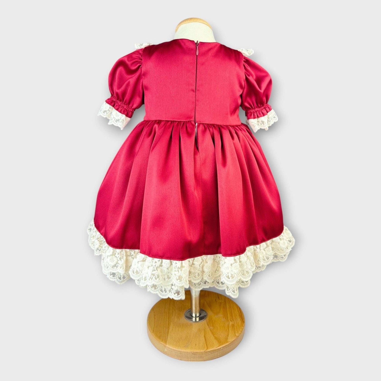 Rochiță elegantă fetiță în nuanțe grena și ivoire, cu balerini și bentiță - Kids Magazin