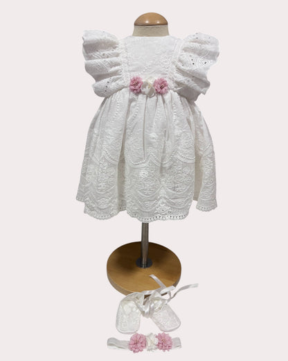 Rochita eleganta pentru bebelusi Anemona Alba - Kids Magazin