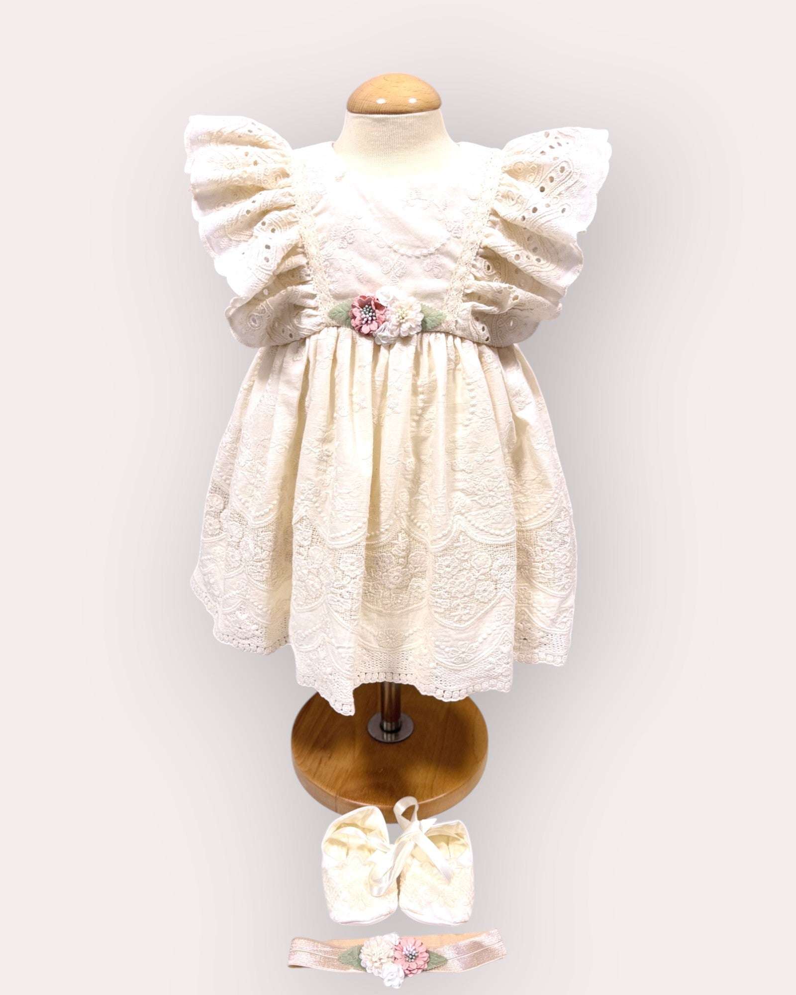Rochita eleganta pentru bebelusi Anemona Crem - Kids Magazin