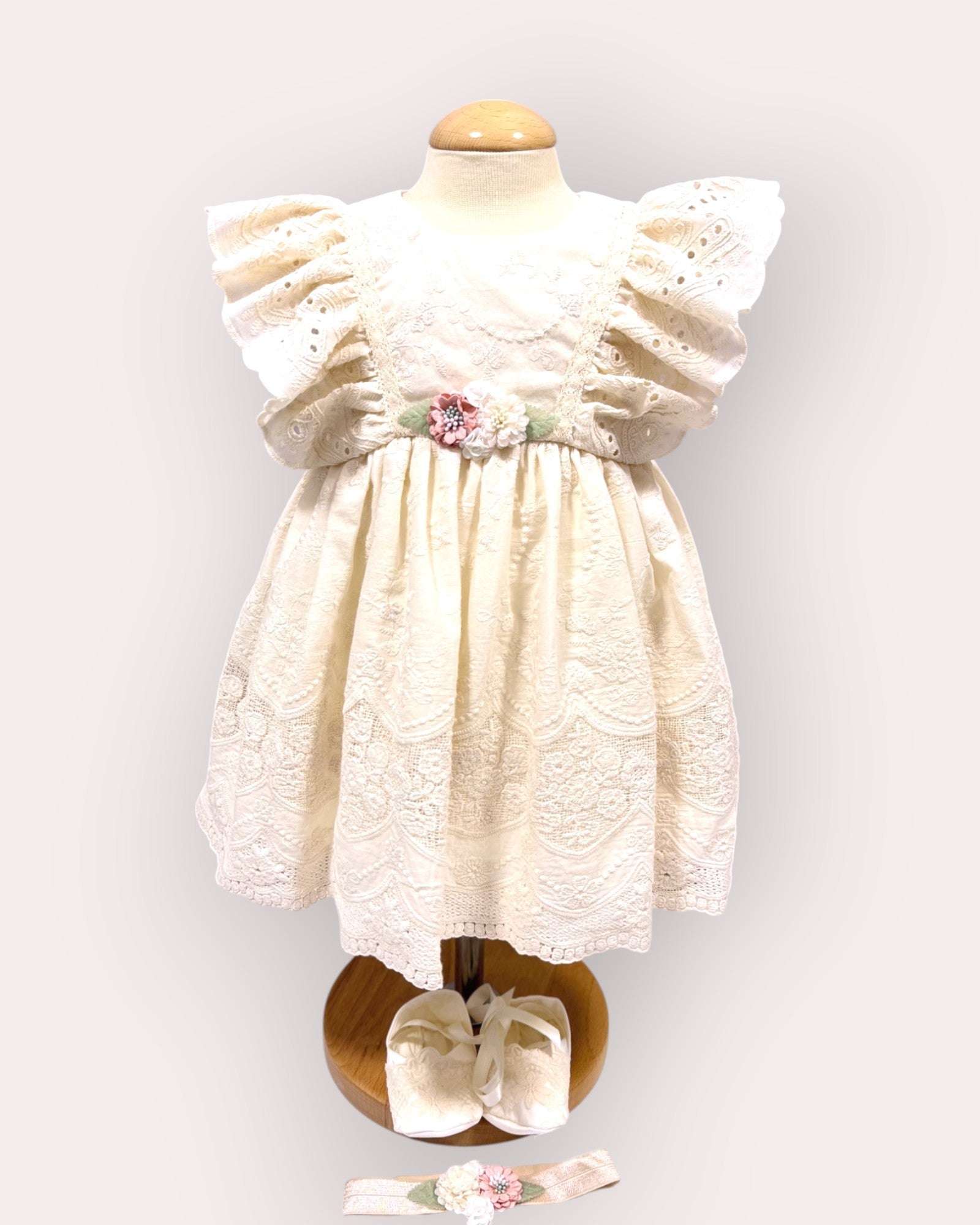 Rochita eleganta pentru bebelusi Anemona Crem - Kids Magazin