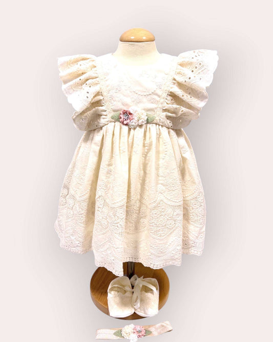 Rochita eleganta pentru bebelusi Anemona Crem - Kids Magazin