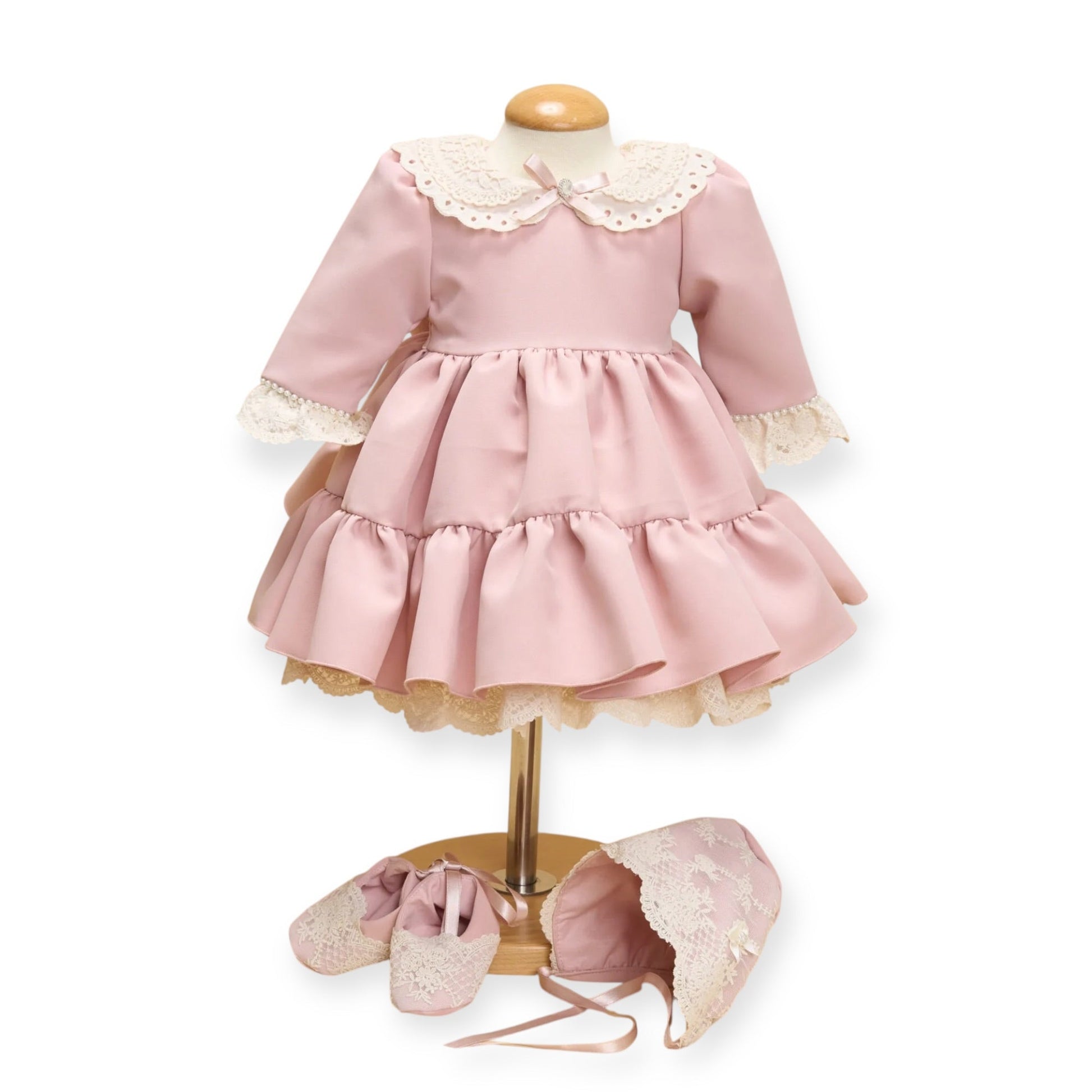 Rochiță elegantă roz cu volane - Kids Magazin