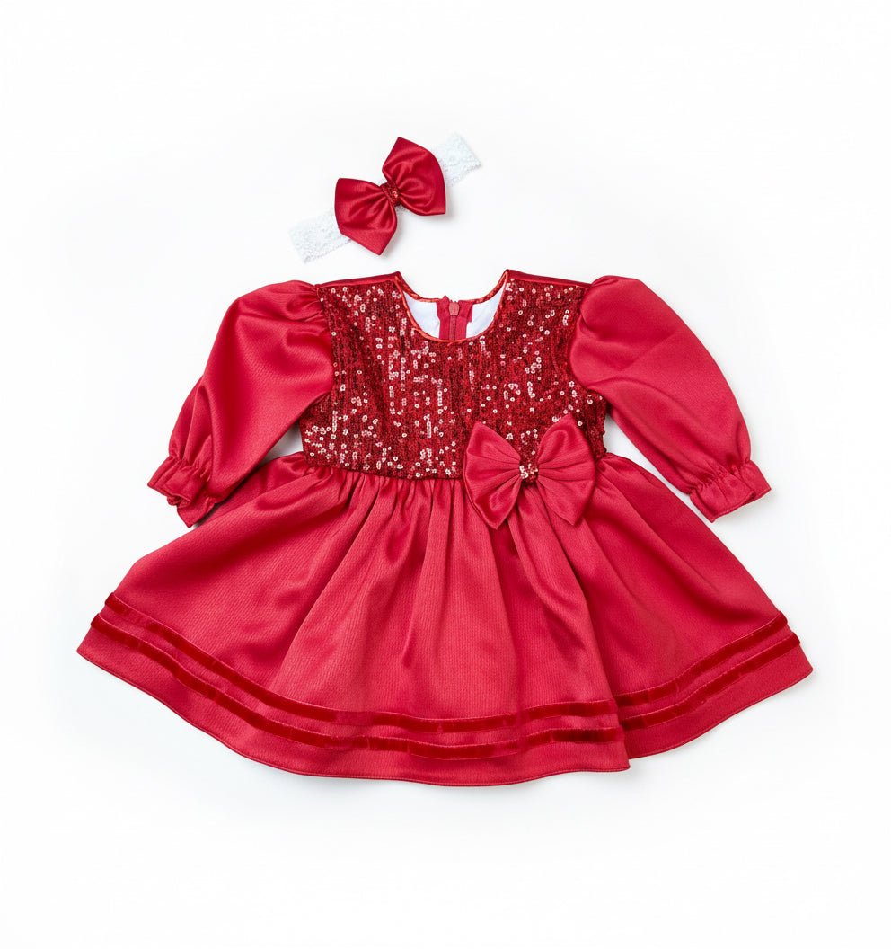 Rochiță roșie cu paiete - Kids Magazin
