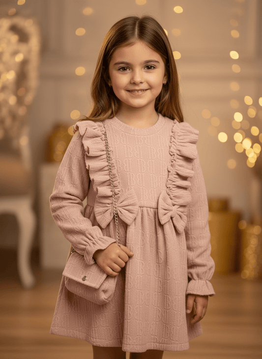 Rochița roz cu fundiță și gentuța - Kids Magazin