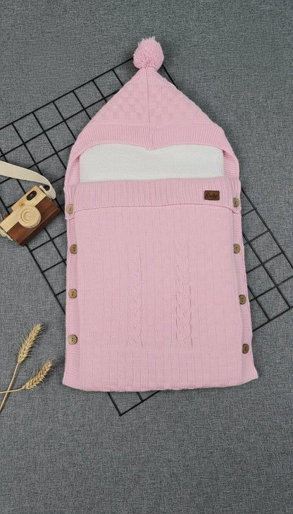 Sac de dormit din tricot roz pentru bebe - Kids Magazin