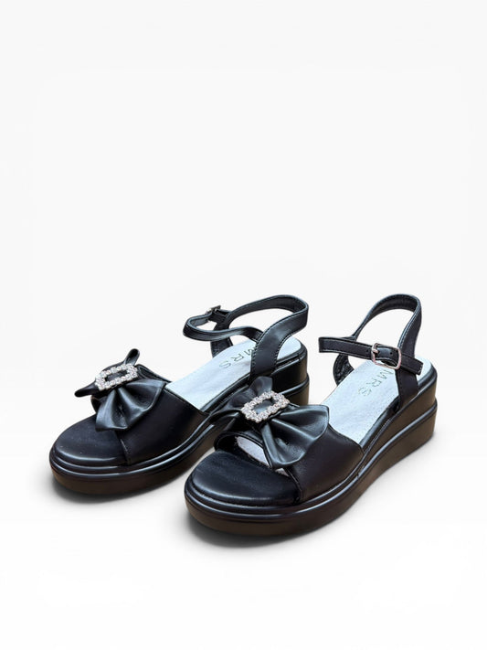 Sandale Fundiță negre cu platformă - Kids Magazin