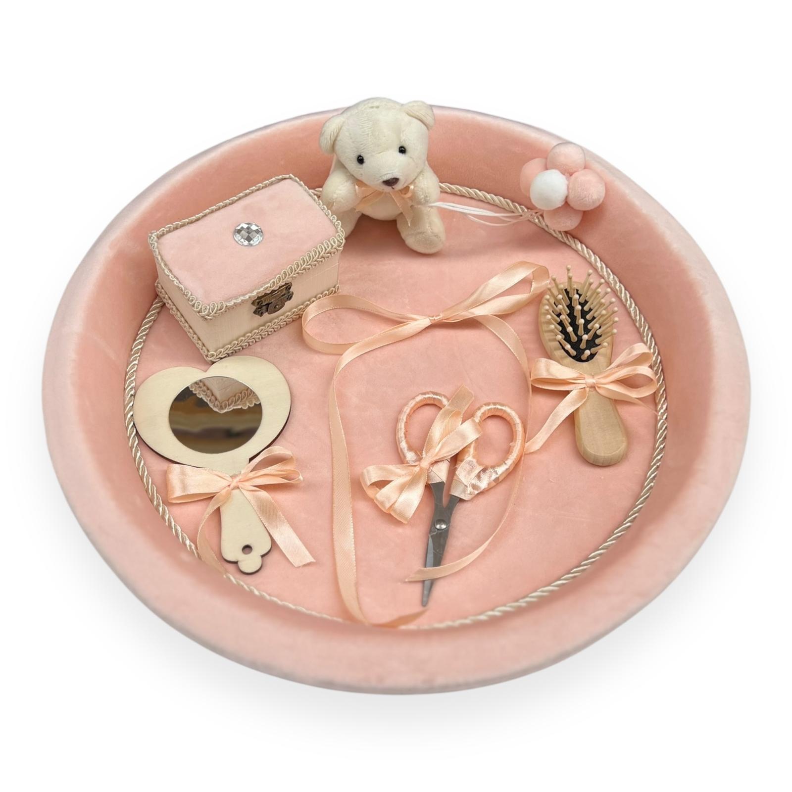 Tavita pentru mot Ursulet de Catifea Piersica - Kids Magazin