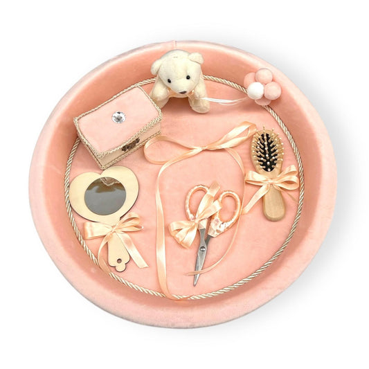 Tavita pentru mot Ursulet de Catifea Piersica - Kids Magazin