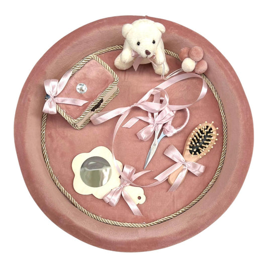 Tavita pentru mot Ursulet de Catifea Roz pudra - Kids Magazin
