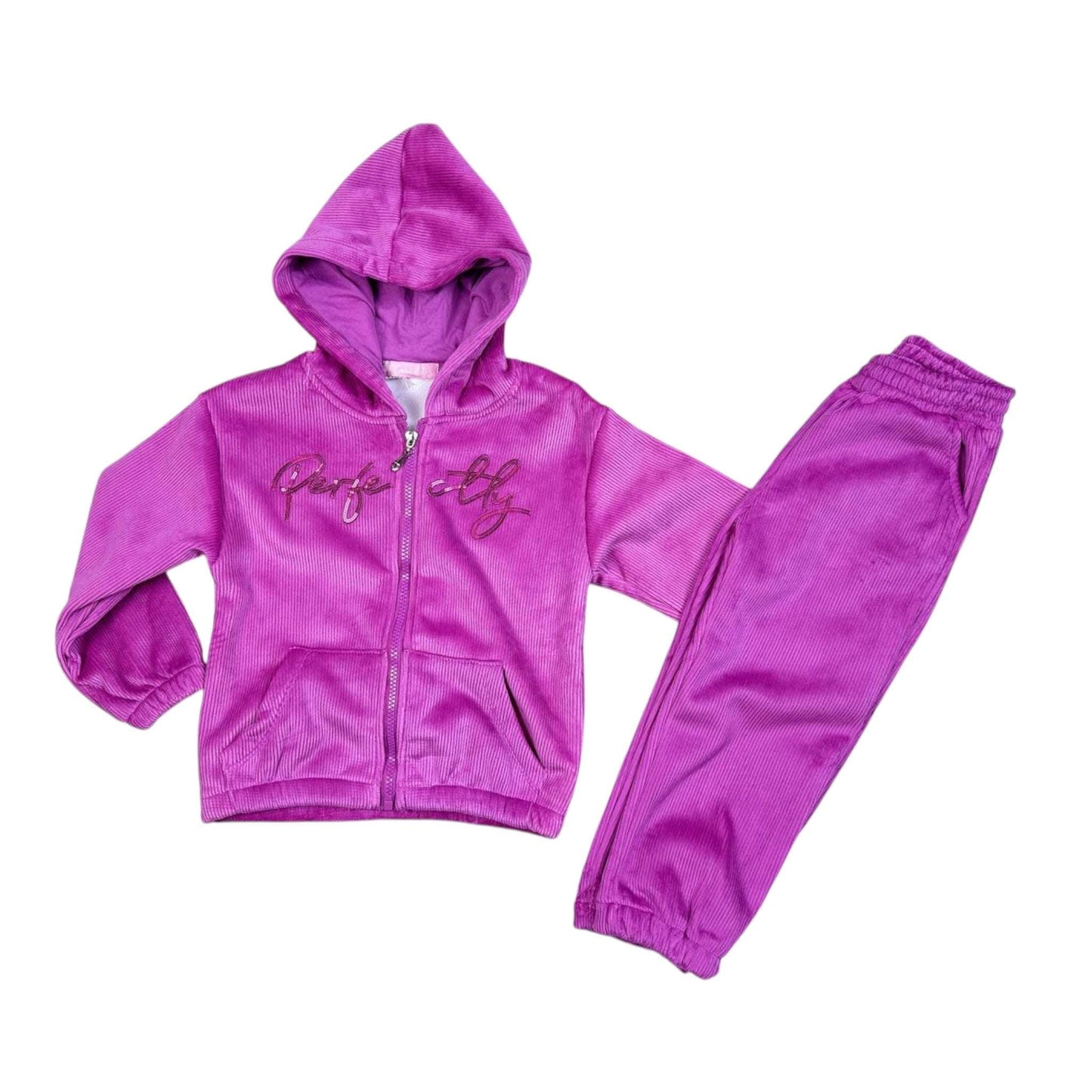 Trening de catifea roz Perfectly - Kids Magazin