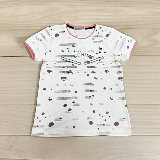 Tricou alb cu roz - Kids Magazin