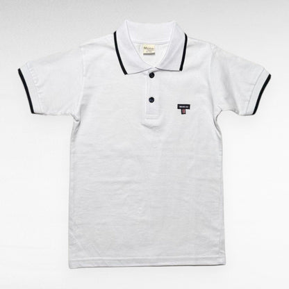 Tricou polo alb cu dunga bleomarin baieti - Kids Magazin