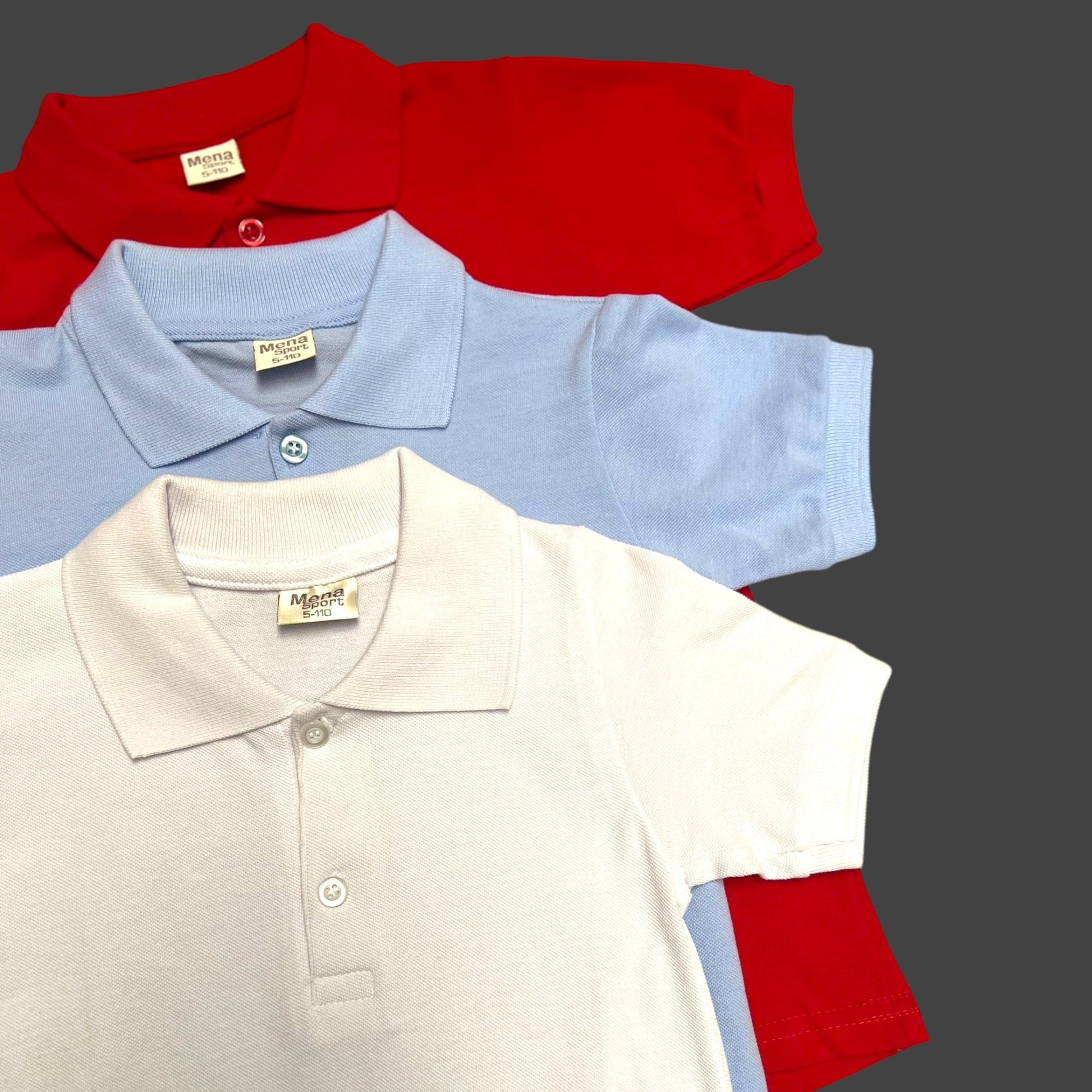 Tricou polo alb Mena - Kids Magazin