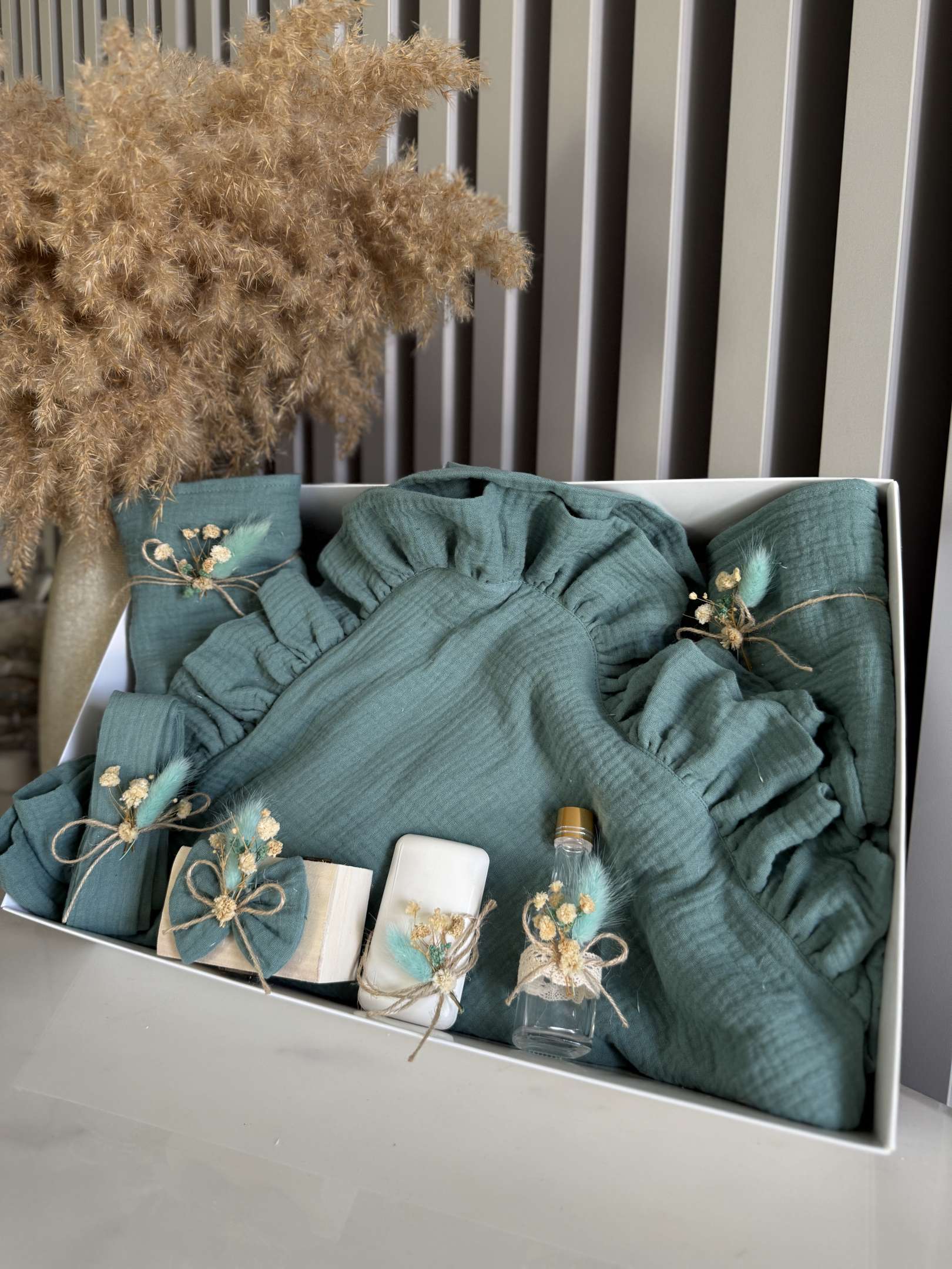 Trusou din muselina premium verde - Kids Magazin