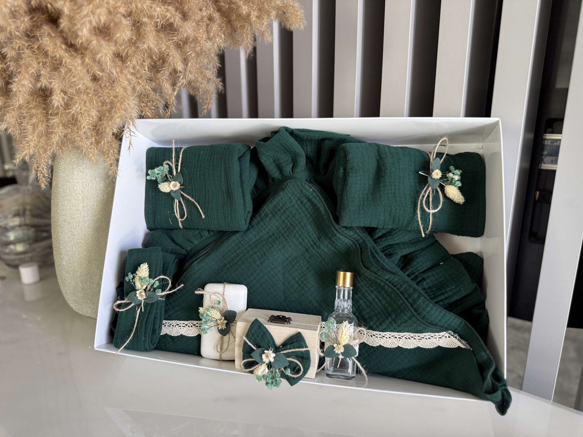 Trusou din muselina premium verde padure - Kids Magazin