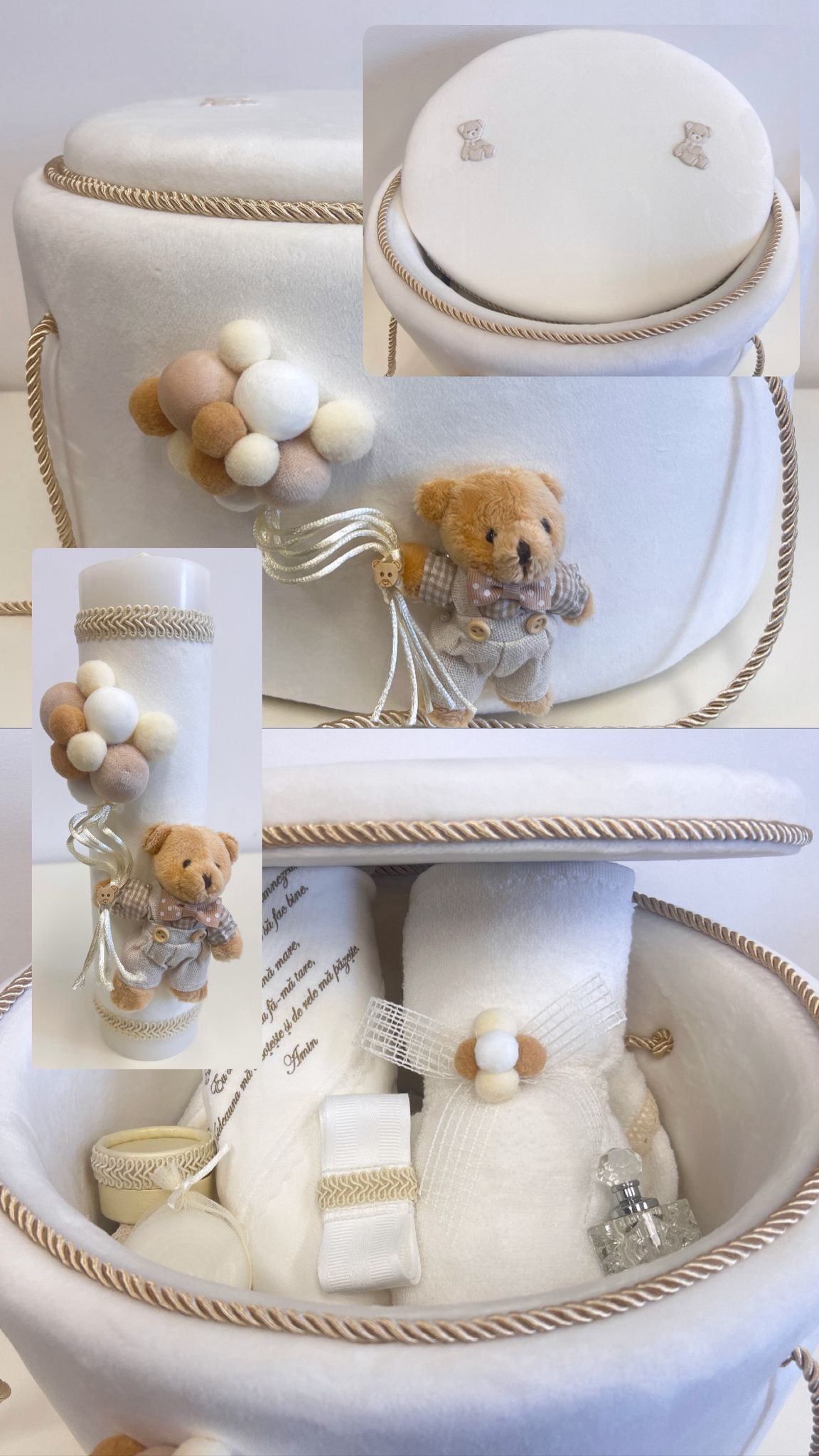 Trusou Noah in cufar de catifea crem - Kids Magazin
