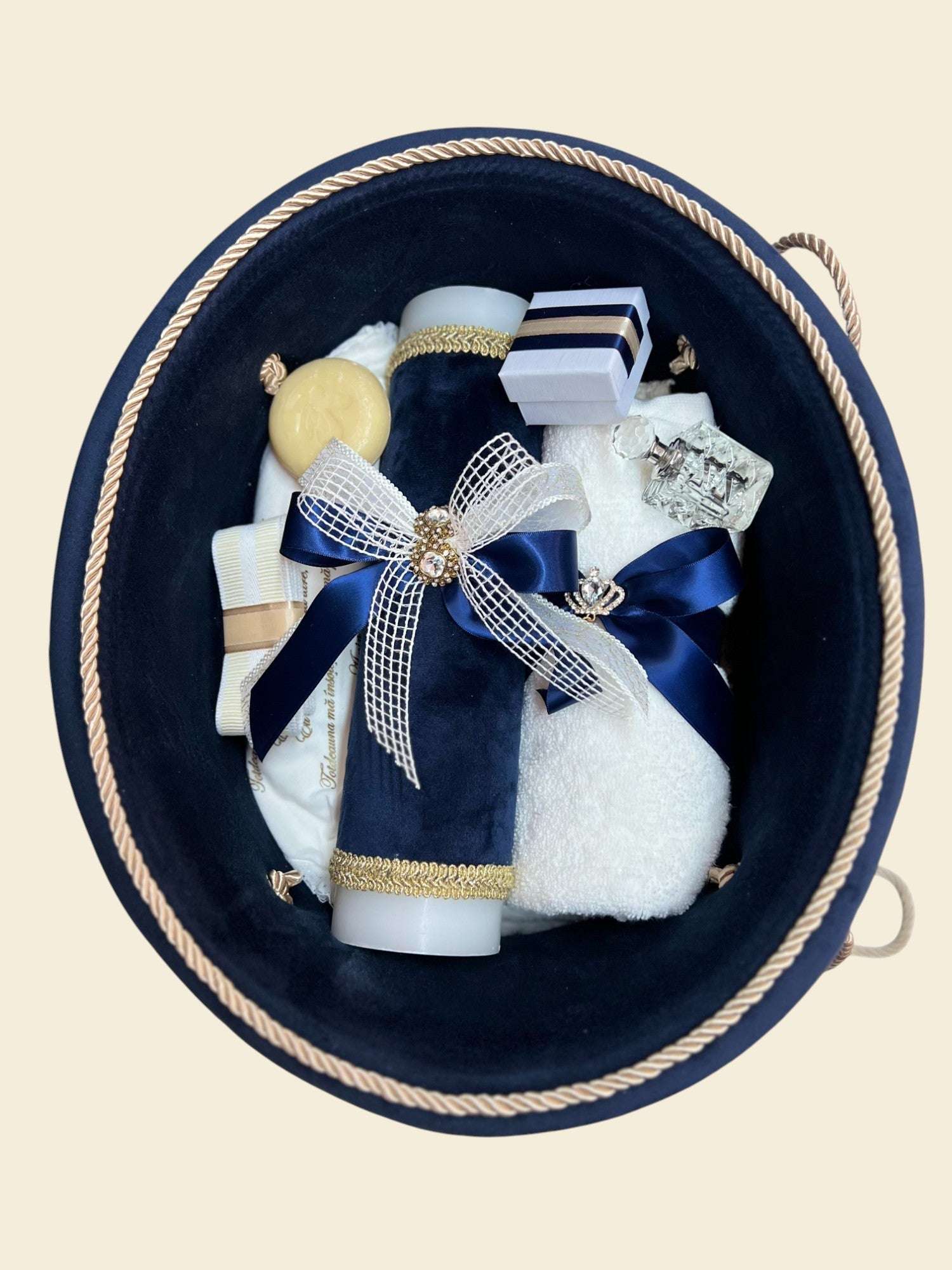 Trusou Prinț în cufăr de catifea Albastru Regal - Kids Magazin