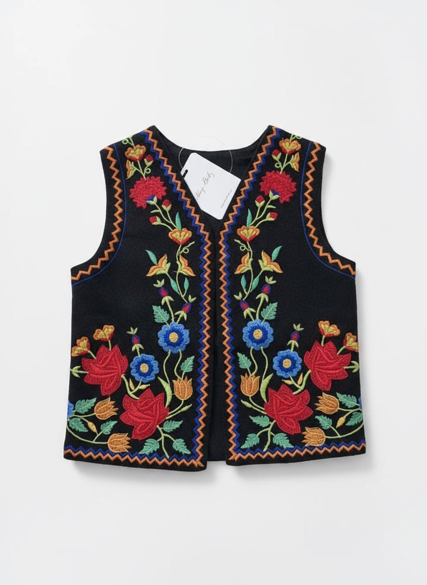 Vesta tradițională cu model florală - Kids Magazin